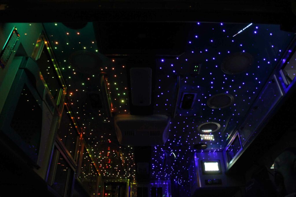 fiber optic lighted ceiling with shooting stars and fireworks